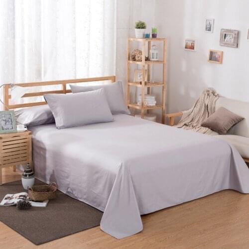 Solid Color Single Double Bedsheet King Queen Twin Flat Sheet Soft Sink Bed Sheet 200x230cm