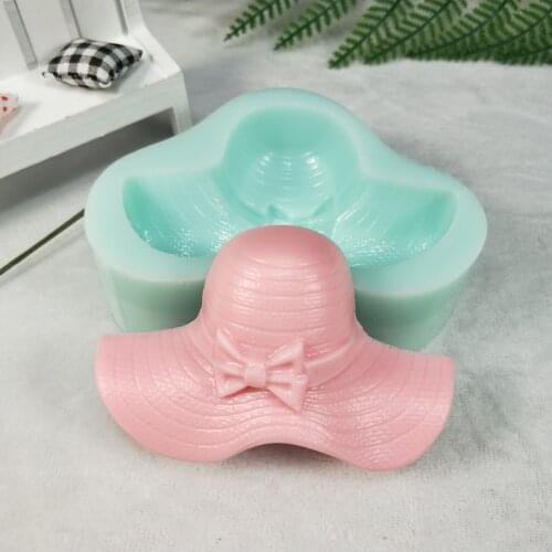 QT0253 PRZY Silicone Mold Sun Hat Molds Ladies Hat Soap Molds Gypsum Chocolate Candle Candy Mold Soap Making Clay Resin Moulds