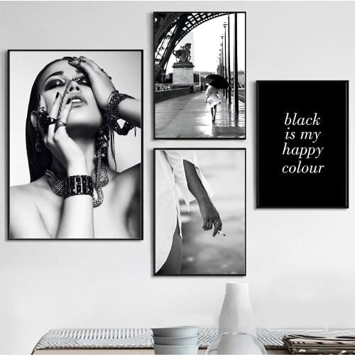 Scandinavian Style Street View Self Adhesive Wall Stickers Nordic Black White Motivation Quote Picture Wall Art Print Decoration