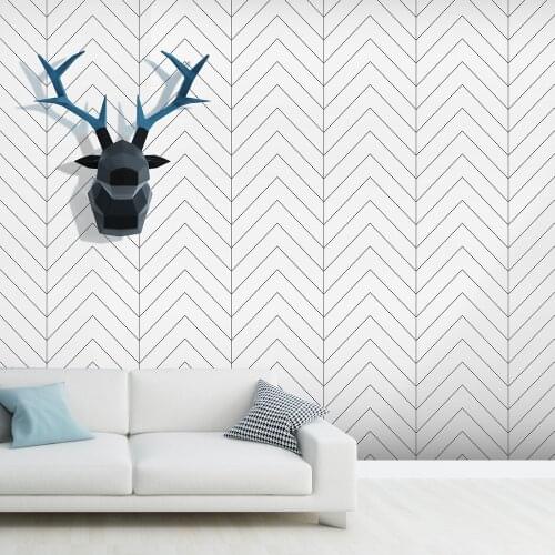 Geometric Lines Wall Sticker Papers Peel and Stick Wallpaper Removable Self Adhesive Wallpaper Bedroom Wall for Home Decoration