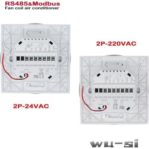 24VAC 95-240VAC 2p Fan coil thermostat Modbus RS485 RTU Digital display temperature controller for cooling or heating