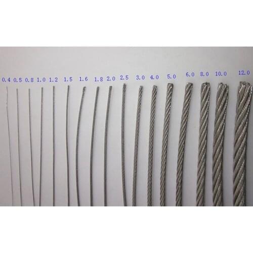 100M ss316 stainless steel 0.4mm wire rope alambre cable softer fishing lifting cable 7X7 Structure 0.4mm diameter