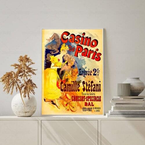 Jules Cheret Casino De Paris Vintage Posters Paris Casino Print Canvas Painting Wall Pictures Art for Living Room