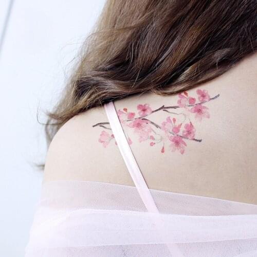 Waterproof temporary tatoo Cherry blossoms tattoo stickers flower tattoo stickers fashion arm leg clavicle Tattoo stickers