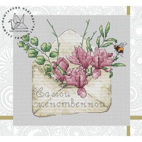 Flowers on the envelope 3-24-22 Counted Cross Stitch 11CT 14CT 18CT DIY Chinese Cross Stitch Kits Embroidery Needlework Sets