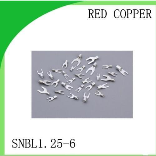 Factory sale Red copper 1000 PCS SNBL1.25-6 Cold Pressed Terminal Connector 22AWG - 16AWG Fork Type terminal