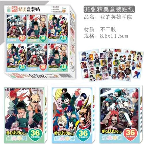 10 boxes/lot My hero academia magic 3d wall boxed stickers toy gift