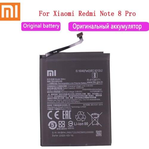 100% Original 4500mAh BM4J Battery For Xiaomi Redmi Note 8 Pro Note8 Pro Genuine Replacement Phone Battery
