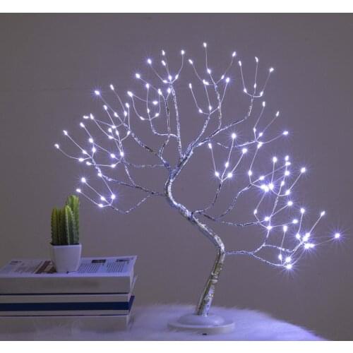 108 Lamp Beads LED Table Lamp for Bedroom Night Lights Christmas Decoration Copper Wire Tree Desk Lights for Xmas Decor