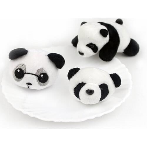2PCS/Lot Plush Cartoon panda doll Patches Applique Crafts for DIY headdress accessories and socks Decoration