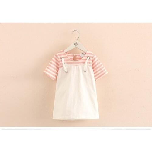 2021 Summer Girls Dresses Children Clothes Baby Girls Dresses Kids Striped Printing Dress Baby Girls Dress Girls Outwear M27