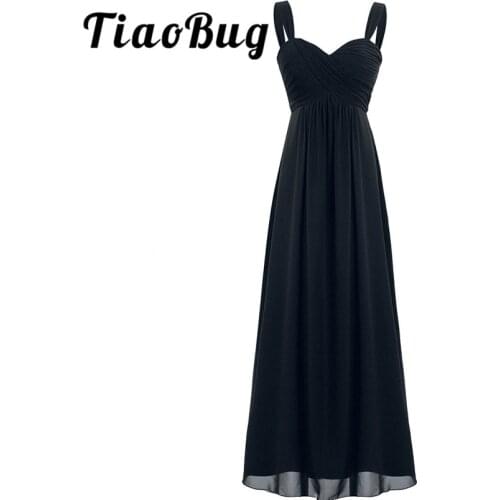 2021 TiaoBug Women Formal Ankle-Length Bridesmaid Dress Sleeveless Wedding Party Sexy V-Neck Dress Ladies Evening Prom Gown