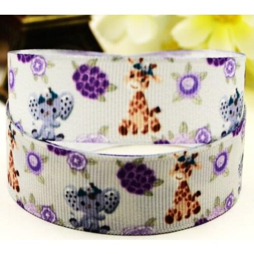 22mm 25mm 38mm 75mm Animal Cartoon printed Grosgrain Ribbon party decoration 10 Yards X-03926