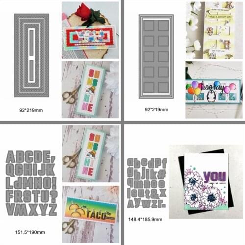 26 Letter A-Z Words Sentence Square Hollowed Layered Metal Cutting Dies Diy Scrapbook Craft New Template Make Cards Die Cut 2020