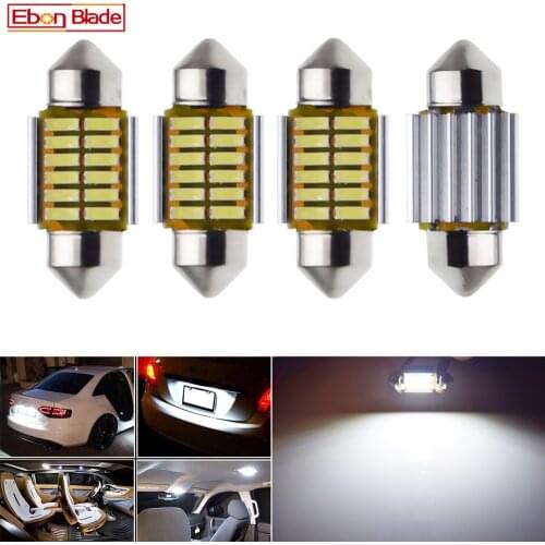 4Pcs Festoon Car LED Bulb Lights 28mm C5W 1.10" For Car Interior Dome Map Reading Light Door License Palte Lamp 12V Auto White