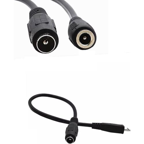 5.5 x 2.1mm & 3.5 x 1.35mm DC Power Charger Adapter Converter Connector Female to Micro USB 5pin Male 3A Cable for Laptop/Tablet