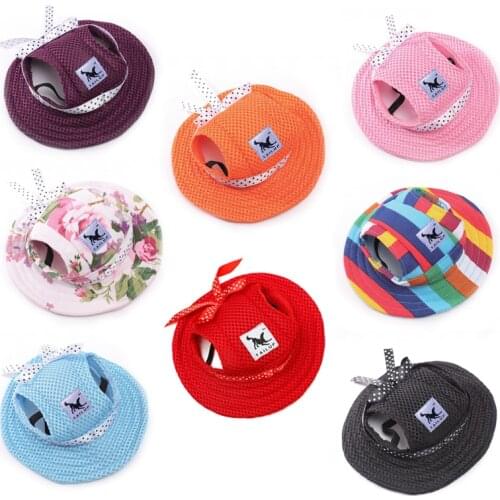 Pet Dog Accessories Summer Dog Hat Cap Pets Breathable Mesh Dog Hats Princess Beach Hat For Small Chihuahua York Ropa Para 15 S1