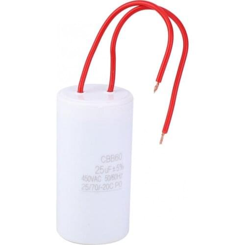 CBB60 Double Insert Parts Starting Capacitor 25uF AC 450V 50 60Hz Motor For Home Electric Appliance 25/70-20 Motor Regulator