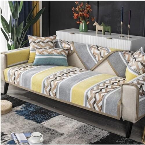 Chenille Sofa Covers 2/3/4 Seater Sectional Sofa Couch Cushion for Living Room Modern Non-slip Nordic Style Four Seasons General