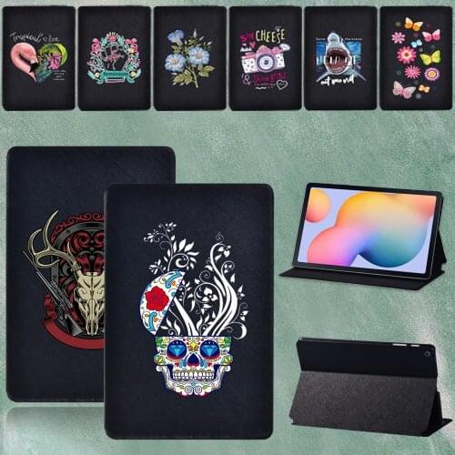 Tablet Case for Samsung Galaxy Tab S6 Lite 10.4'' 2020 P615 SM-P610 SM-P615 Cute Cartoon Pattern Series Leather Cover + Stylus