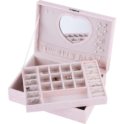 Wood Jewelry Box Multi-functional Jewelry Storage Box Fashion Earrings Rings Necklace Storage Case 5 Colors Jewelry Casket Cheap