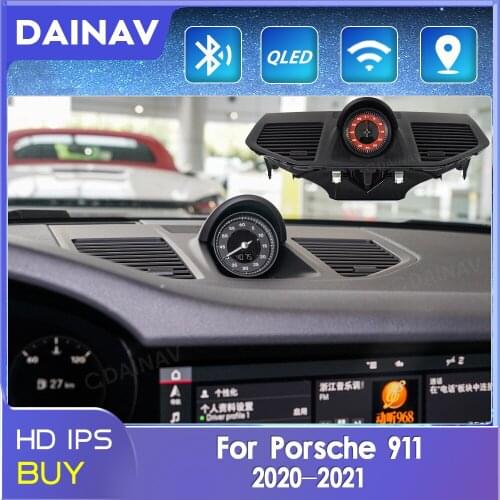 For Porsche 911 2020-2021 Car Interior Dashboard Stopwatch Decoration Clock Compass