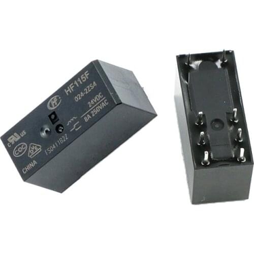 HOT NEW 12V relay HF115F-024-2ZS4 HF115F 024 2ZS4 HF115F0242ZS4 Two groups of conversion DC24V 24VDC 24V 8A 8PIN