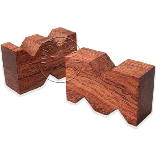 2x 68x43mm Rosewood Insulation Wire Support Bracket Speaker Shockproof Spike Amplifier Isolation Holder Stand Feet Foot Pad Nail