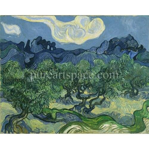 Olive Trees by Vincent Van Gogh - Oil Painting Reproduction on Canvas Hand Painted Painting For Home Living Room Wall Art