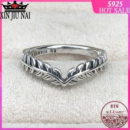 Sterling Silver 925 fall new rice grain quality rings Womens country Olive branch/laurel pattern style of the rings to girls