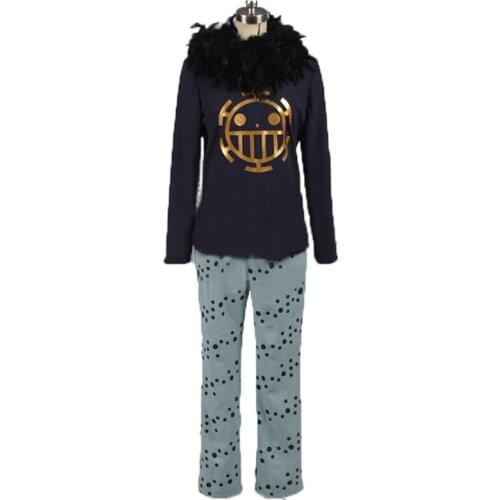 Japanese Anime One Piece Cosplay Costume Trafalgar Law Halloween Costumes Include Hat Custom Made