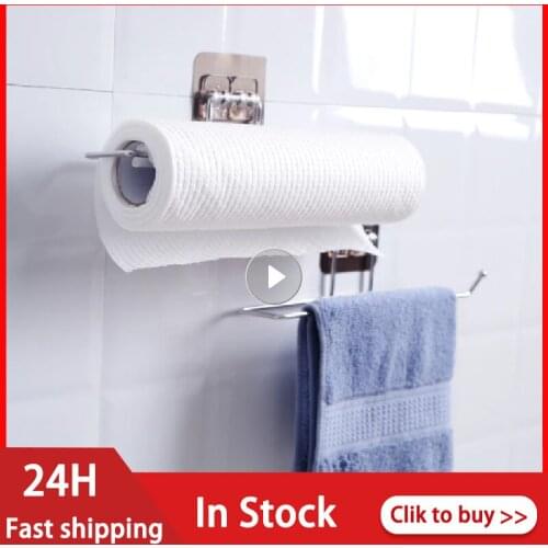 Kitchen Toilet Paper Holder Tissue Holder Hanging Bathroom Toilet Paper Holder Roll Paper Holder Towel Rack Stand Storage Rack