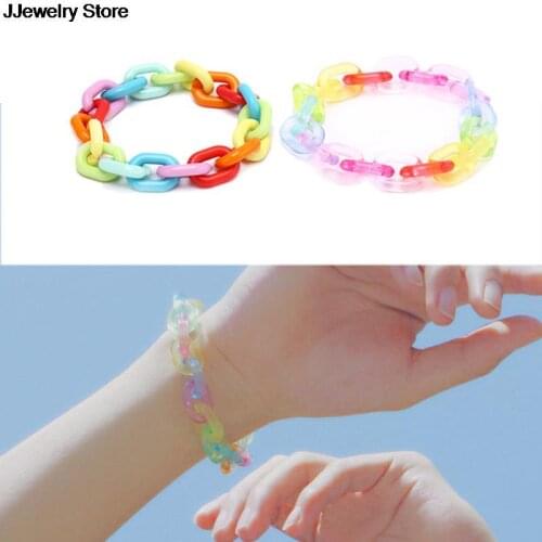 Cute Handmade Colorful Transparent Acrylic Bracelet, Candy Color Judy Jewelry Party Creative Gift Birthday Gift For Women Men