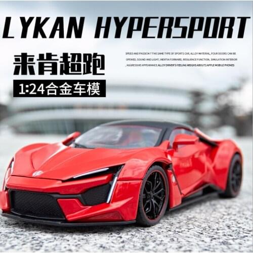 1: 24 Simulation Childrens Ricken Alloy Toy Car Model Decoration Boys Birthday New Years Thanksgiving Adult Gift Red
