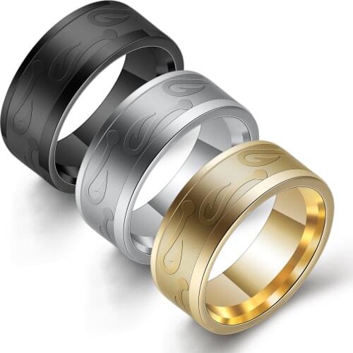 New Personality Fishhook Mens Rings Stainless Steel Black Ring Men Engagement Ring Jewellery