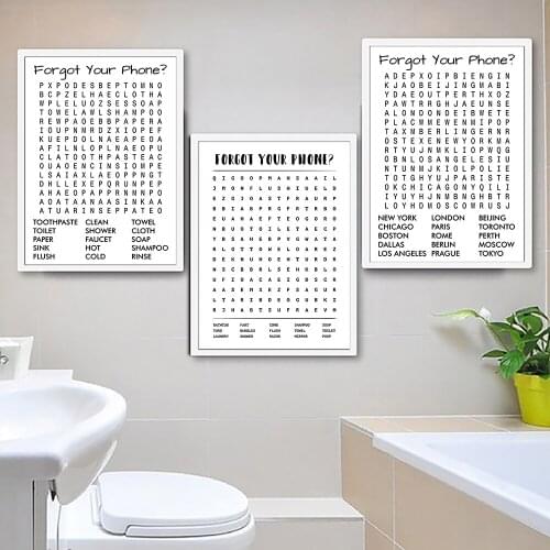 Funny Bathroom Cities Search Term Canvas Poster Forgot Your Phone Print Painting Modern Nodic Toilet Wall Art Picture Home Decor