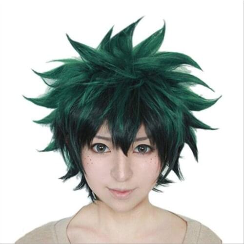 Anime My Hero Academia Cosplay Wig Izuku Midoriya Wig Boku No Hero Academia/Academy Cosplay Hair Izuku Midoriya Deku Wig Hairnet