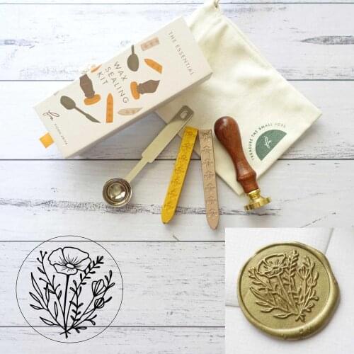 Flower Wax Stamp Seal Wedding Invitation Seals , Wild flower floral wax sealing stamp