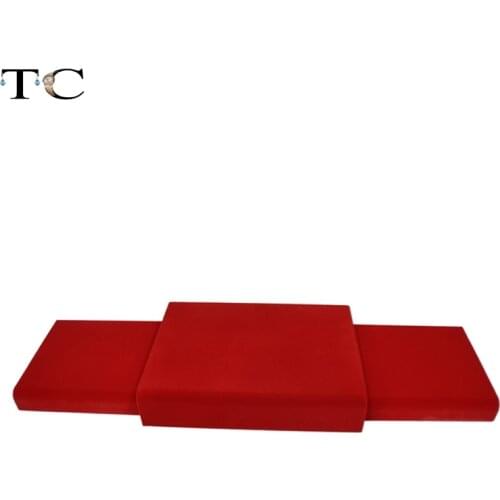 Red Velvet Base Tray Jewelry Set Showcase Stand Accessories Kit Holder Organizer Jewelry Display Rack Case 88*30*7.5cm