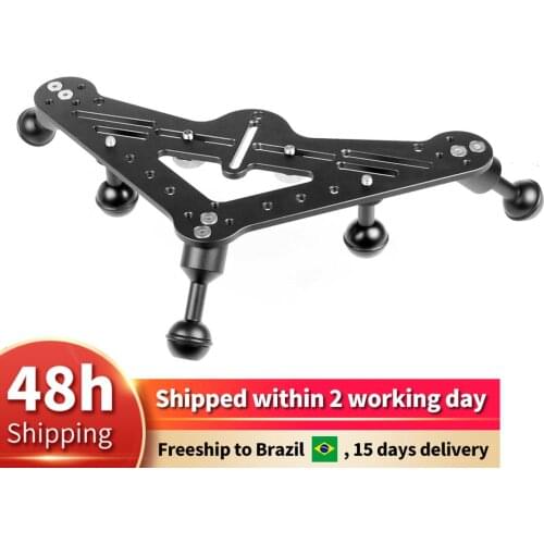 FEICHAO Upgraded Alloy DSLR Camera Triangular Gimbal Rig Mount Underwater Light Bracket Quick Release Tripod Support for GoPro