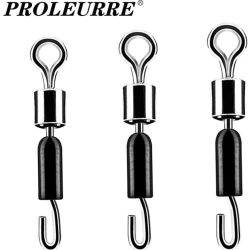 20PCS/Lot Ball Bearing Swivel Solid Rings Fishing Connector Ocean Boat Fishing Hooks Quick Fast Link Connector Accessories