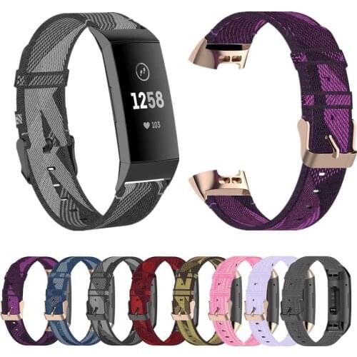 Nylon Replacement Wrist Band Strap for Fitbit Charge 4 3 SE Fitness Tracker Smart Bracelet Strap Chain