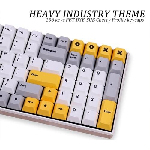 Heavy Industry Theme 139 Keys Keycaps Cherry Profile PBT DYE-SUB Keycap For MX Switch Mechanical Gaming Keyboard