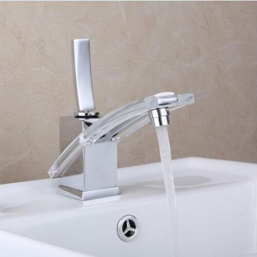 Vidric chrome brass single lever hot and cold transparent bathroom sink faucet basin mixer