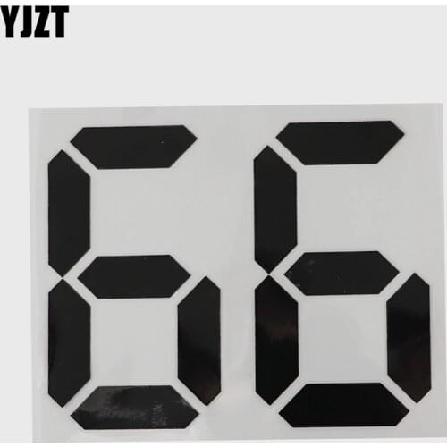 YJZT 16.1CM×12.8CM Creative 66 Speed Limit Numbers Motorcycle Vinyl Decal Car Stickers 13D-0777