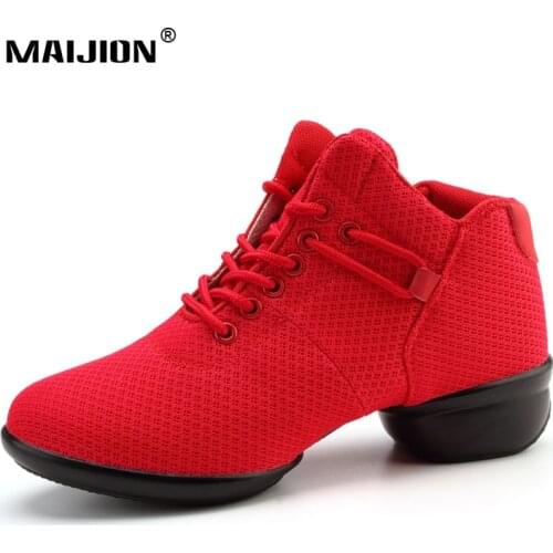 MAIJION Dance Sneakers Woman Breathable Modern Jazz Shoes Soft Outsole Girl Hip Hop Latin Sport Footwear Non-slip Comfortable