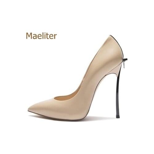 2018 New Arrival Metal High Heels Pumps Women Hot Selling Elegant Stiletto Heels Dress Shoes Pointed Toe Bowtie Shoes Wedding
