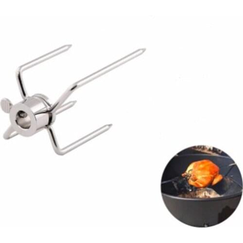 NEW Rotisserie BBQ Forks Stainless Steel Spit BBQ Forks Charcoal Chicken Grill Rotisserie Meat Fork BBQ Tool