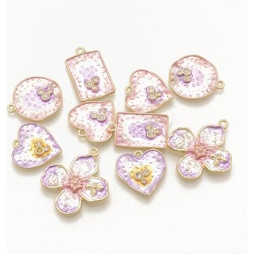 2 PCS Jewelry Making Colorful CZ Paved Gradient Charms Gold plated Brass Clear and Blue For Jewelry DIY Findings Accessories