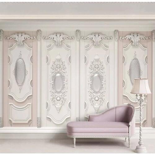 3D Wallpaper European Style Stereo Embossed Gypsum Carving Flowers Photo Wall Murals Living Room Bedroom Home Decor Wall Papers